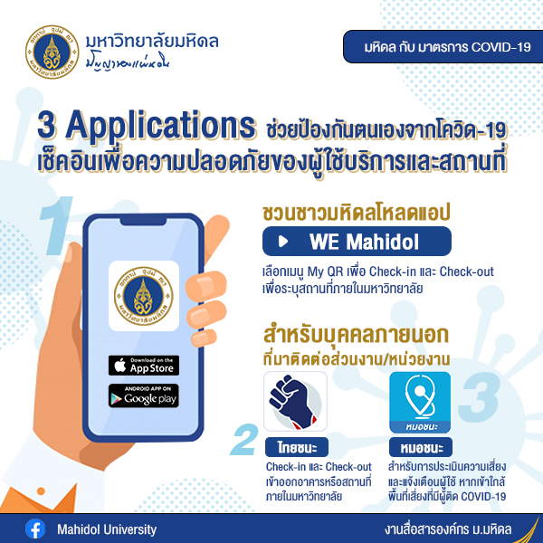 ม.มหิดล ริเริ่มใช้ระบบ “MU-SCAN” ในแอปพลิเคชัน We Mahidol ตรวจสอบพื้นที่ปลอดภัย Covid-19