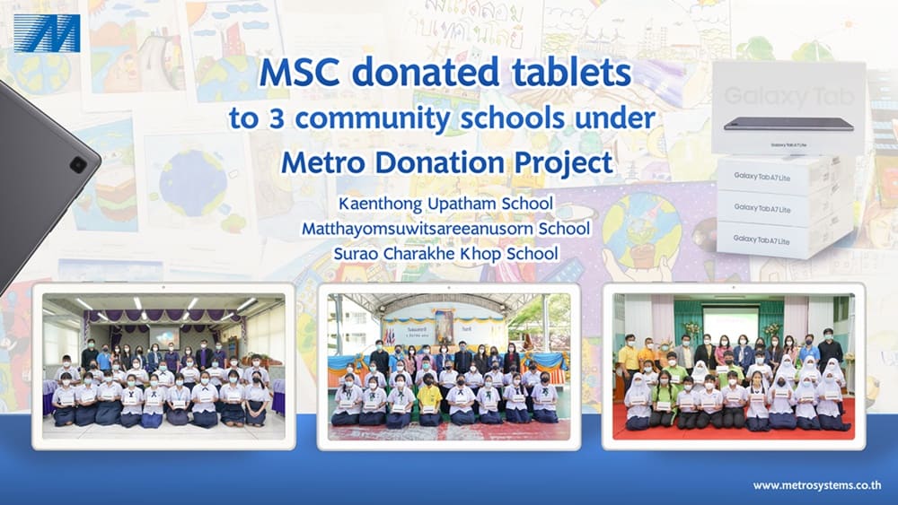 MSC donated tablets to 3 community schools under Metro Donation Project