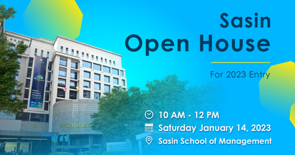 Sasin Open House วันเสาร์ที่ 14 มกราคม 2566