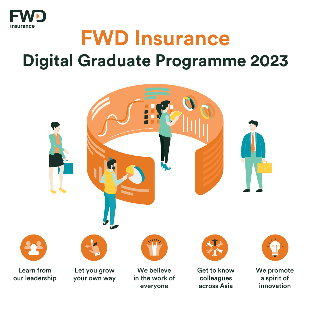FWD ประกันชีวิต ชวนคนรุ่นใหม่ร่วมเปิดประสบการณ์การทำงาน ในโครงการ FWD Digital Graduate Programme เพื่อเปลี่ยนมุมมองของผู้คนที่มีต่อการประกันชีวิต