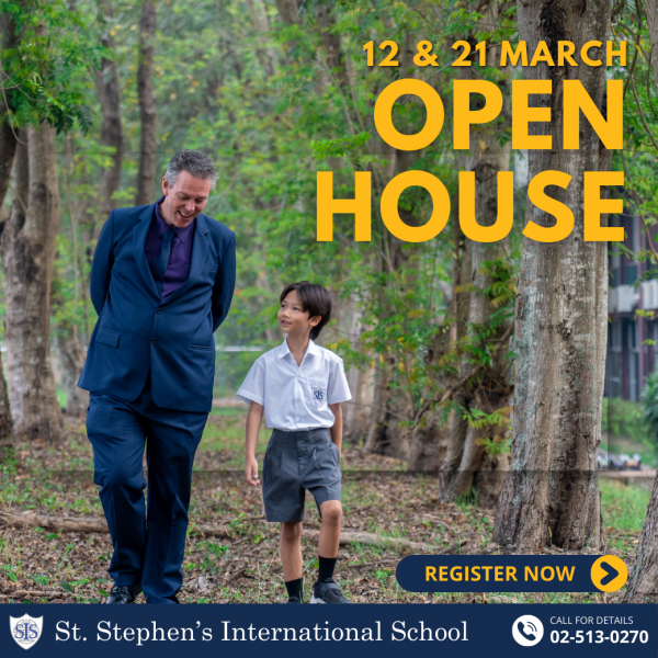 สำรวจหลักสูตรนานาชาติจากประเทศอังกฤษ ที่งาน Open House โรงเรียนนานาชาติเซนต์สตีเฟ่นส์ เขาใหญ่ 12 และ 21 มีนาคม 2567 นี้