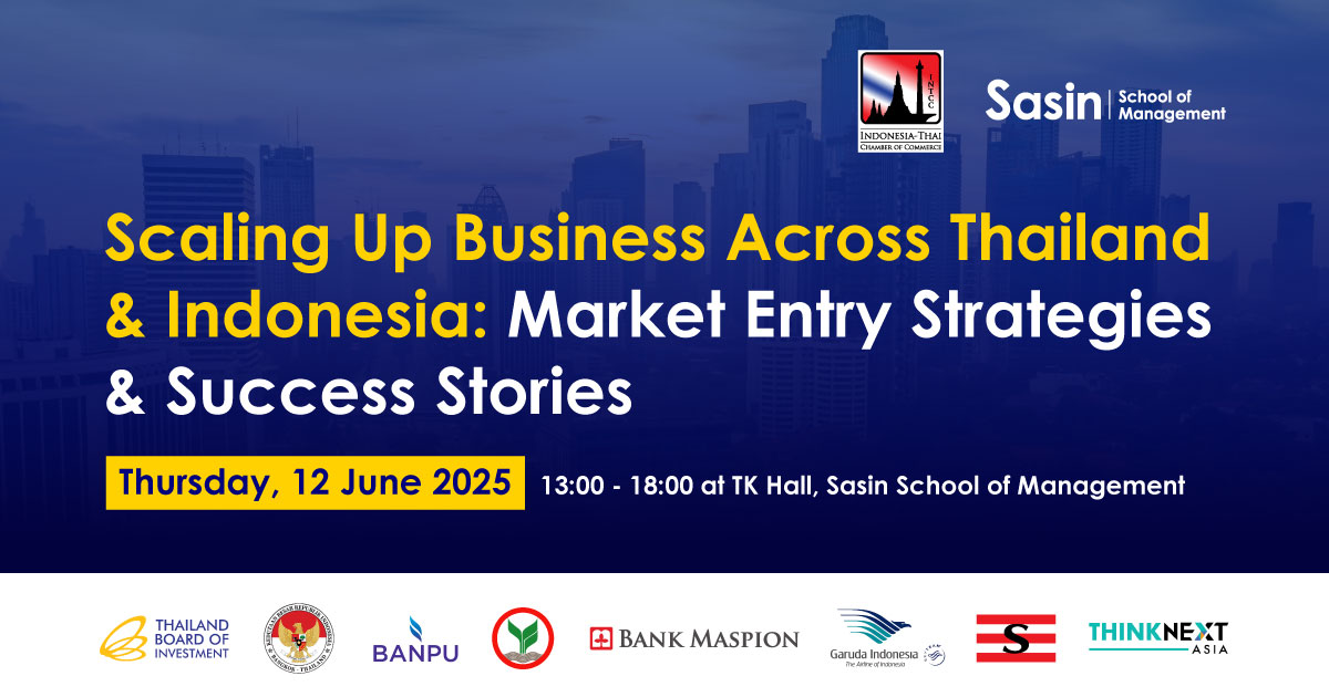 Sasin and INTCC to Host Executive Forum on Scaling Up Business Across Thailand & Indonesia Sasin and INTCC to Host Executive Forum on Scaling Up Business Across Thailand & Indonesia
