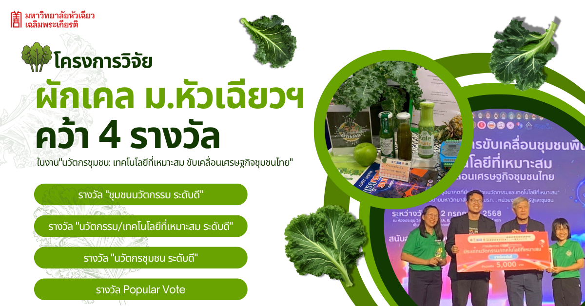 หัวเฉียวคว้า 4 รางวัลใหญ่บนเวทีระดับชาติ หนุนชุมชนผักเคลสู่โมเดิร์นเทรด หัวเฉียวคว้า 4 รางวัลใหญ่บนเวทีระดับชาติ หนุนชุมชนผักเคลสู่โมเดิร์นเทรด