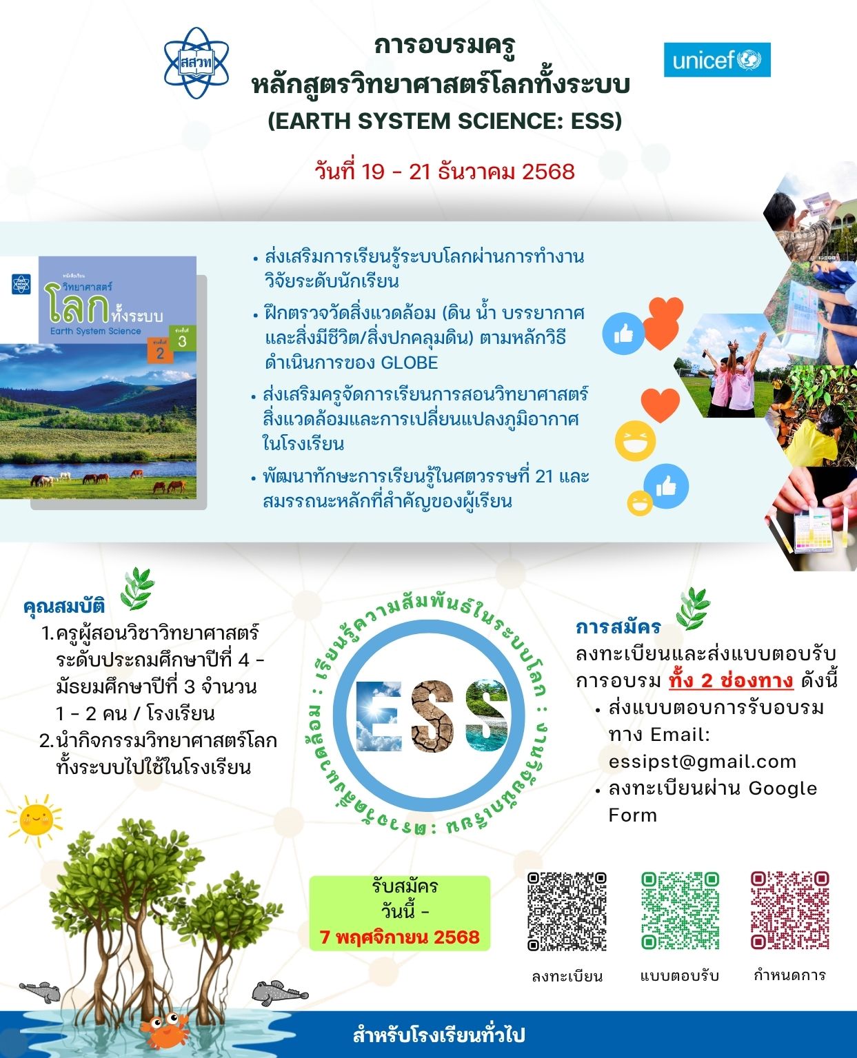 สสวท. เปิดรับสมัครครู 50 คน อบรม “วิทยาศาสตร์โลกทั้งระบบ” ภายใต้โครงการ GLOBE สสวท. เปิดรับสมัครครู 50 คน อบรม “วิทยาศาสตร์โลกทั้งระบบ” ภายใต้โครงการ GLOBE